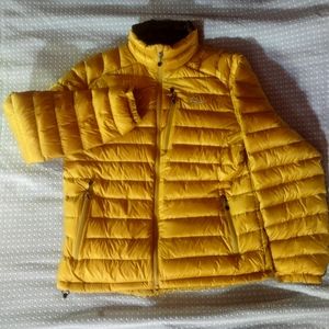 LL Bean Men's Packable Down Winter Outdoor Jacket Coat Size L In Yellow